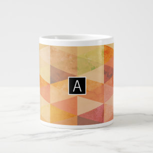Zacht driehoek geometrisch patroon   monogram grote koffiekop