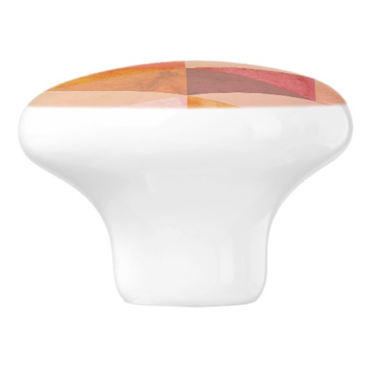 Zacht driehoek geometrisch patroon | monogram keramische knop (Zijkant)