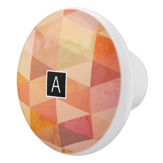 Zacht driehoek geometrisch patroon | monogram keramische knop (Rechts)