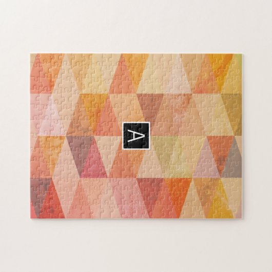 Zacht driehoek geometrisch patroon | monogram legpuzzel (Horizontaal)