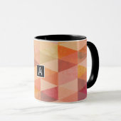 Zacht driehoek geometrisch patroon | monogram mok (Voorkant rechts)