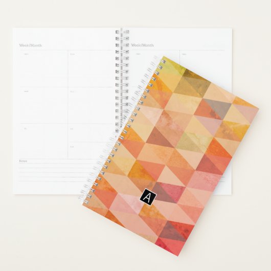 Zacht driehoek geometrisch patroon | monogram planner (Display)