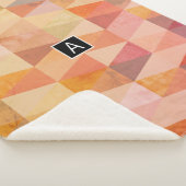 Zacht driehoek geometrisch patroon | monogram sherpa deken (3/4)