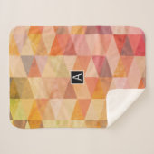 Zacht driehoek geometrisch patroon | monogram sherpa deken (Voorkant (horizontaal))