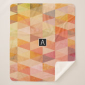 Zacht driehoek geometrisch patroon | monogram sherpa deken (Voorkant)