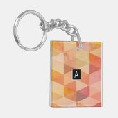 Zacht driehoek geometrisch patroon | monogram sleutelhanger (Voorkant Links)