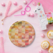 Zacht driehoek geometrisch patroon papieren bordje (Feest)