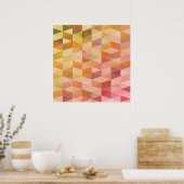 Zacht driehoek geometrisch patroon poster (Keuken)