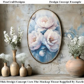 Zacht Dromerig Wit & Roze Pioenen CR1 Decoupage Tissuepapier