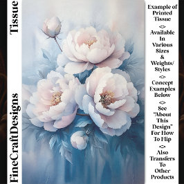Zacht Dromerig Wit & Roze Pioenen CR1 Decoupage Tissuepapier