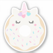 Zacht eenhoorn donut sticker (Voorkant)