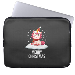 Zacht eenhoorn Kerstmuts eenhoorn Kerst T-Shirt Laptop Sleeve