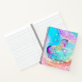 Zacht eenhoorn roze Glitter regenboog aqua monogra Notitieboek (Binnen)