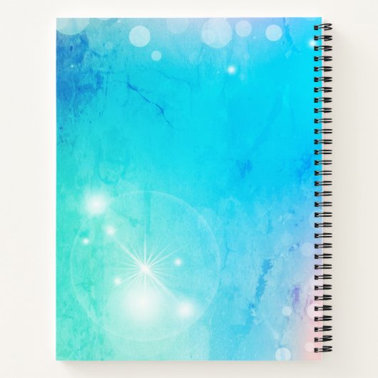 Zacht eenhoorn roze Glitter regenboog aqua monogra Notitieboek (Achterkant)