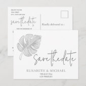 Zacht eenvoudig reliëfblad aankondigingskaart (Voorkant / Achterkant)