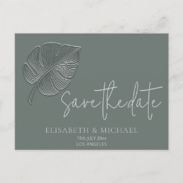 Zacht eenvoudig reliëfblad aankondigingskaart