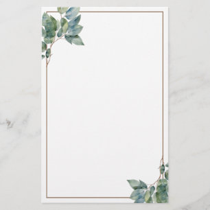 Zacht elegant groen goud botanische eucalyptus briefpapier