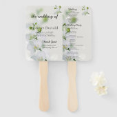 Zacht Elegant Orchid huwelijksprogramma Handwaaier (Voorkant en achterkant)