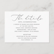 Zacht en Elegant Bruiloft Details Kaart