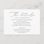 Zacht en Elegant Bruiloft Details Kaart (Voorkant)