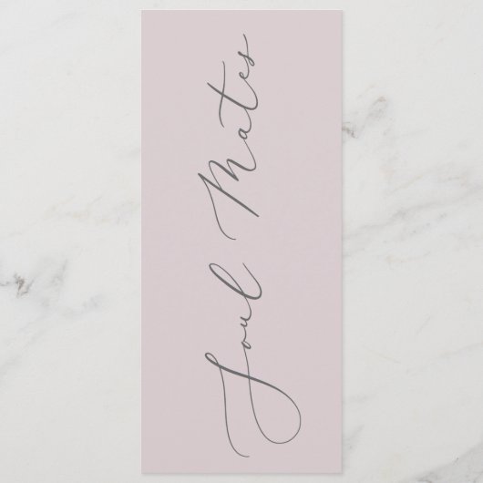 Zacht en Elegant Bruiloft Menu (Achterkant)