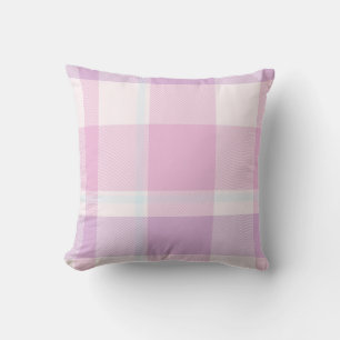 Zacht en elegant pastelroze ruitpatroon kussen