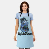 Zacht en fel Drakenblauw Schort (Gedragen)