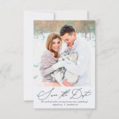 Zacht en luchtig Bloemen Blauw Foto Bruiloft Sav Save The Date (Voorkant)