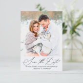 Zacht en luchtig Bloemen Blauw Foto Bruiloft Sav Save The Date (Staand voorkant)