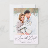 Zacht en luchtig bloempastel Paarse foto bruiloft Save The Date (Voorkant)