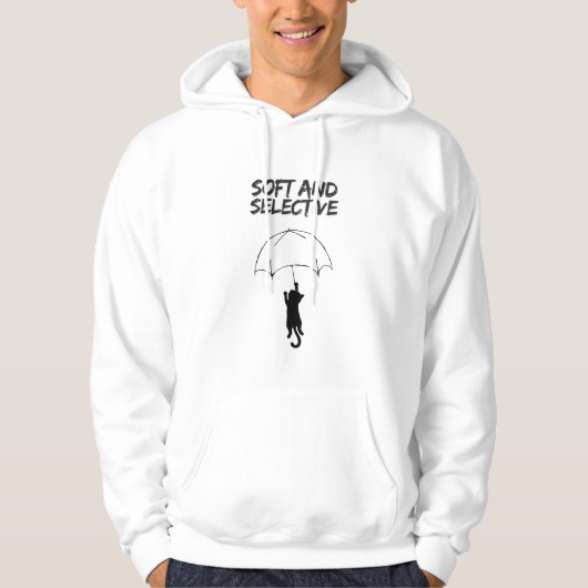 Zacht en Selectief - Bewerkbaar Quote Kat Hoodie (Voorkant)