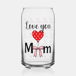 Zacht en stijlvol “Love You Mom” Blikvorm Glas