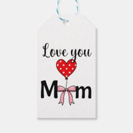 Zacht en stijlvol “Love You Mom” Cadeaulabel