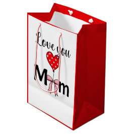 Zacht en stijlvol “Love You Mom” Medium Cadeauzakje