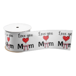 Zacht en stijlvol “Love You Mom” Satijnen Lint