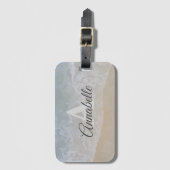 Zacht en subtiel monogrammen "strand" Bagagelabel (Voorkant (verticaal))