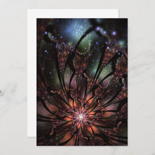 Zacht en tederheid fractal fantasy invita aankondiging (Voorkant / Achterkant)