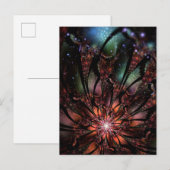 Zacht en tederheid fractal fantasy invita aankondigingskaart (Voorkant / Achterkant)