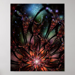Zacht en tederheid fractal fantasy invita poster