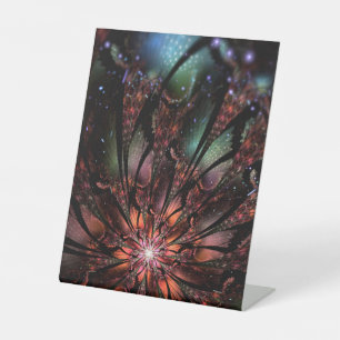 Zacht en tederheid fractal fantasy invita reclamebord met voetstuk