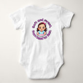 Zacht en zoet van hoofd tot voeten babykleding. romper (Achterkant)