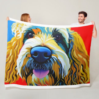 Zacht, extra groot, fleece deken. Goldendoodle Deken