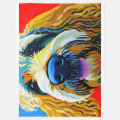 Zacht, extra groot, fleece deken. Goldendoodle Deken (Voorkant)