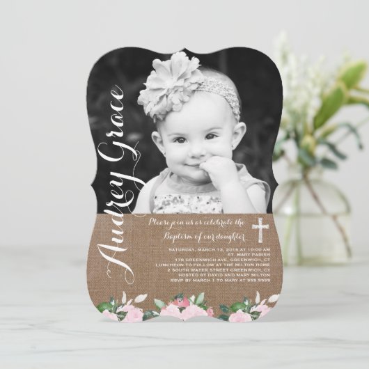 Zacht fleschemicaliën | Baptisme-uitnodiging Kaart (Staand voorkant)