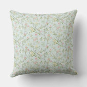 Zacht Floral Sierkussen met Mint Green Background (Achterkant)