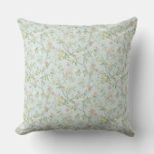 Zacht Floral Sierkussen met Mint Green Background (Voorkant)