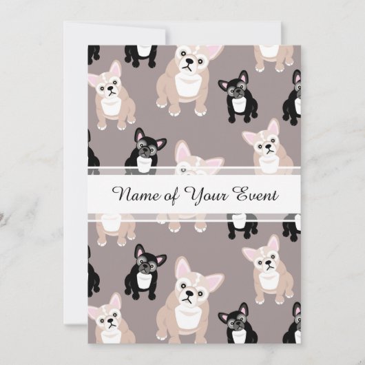 Zacht Frans Bulldog Puppy Patroon Kaart (Voorkant)