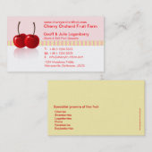 Zacht fruit boerderij / telers bedrijf visitekaart visitekaartje (Voorkant / Achterkant)
