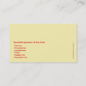 Zacht fruit boerderij / telers bedrijf visitekaart visitekaartje (Achterkant)