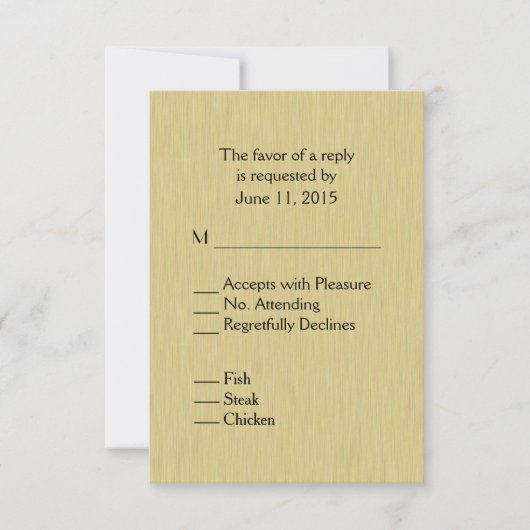 Zacht Geborsteld Goud Menu RSVP (Voorkant)